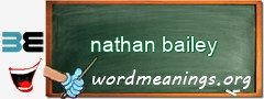 WordMeaning blackboard for nathan bailey